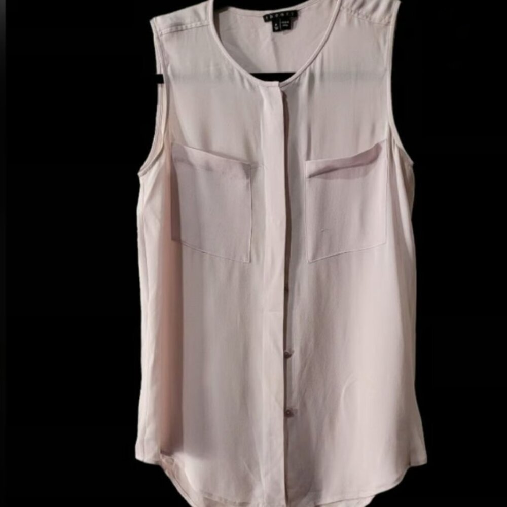 pink silk blouse size P sleeveless